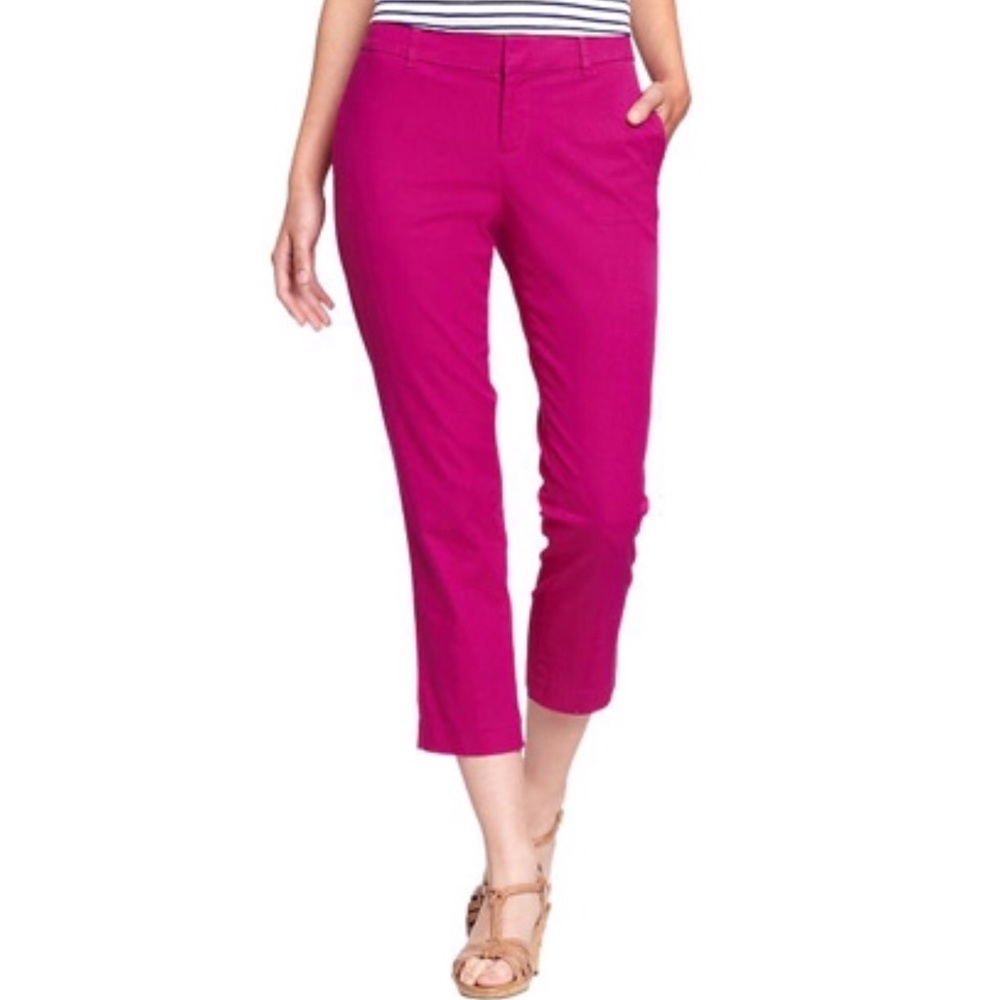 Bright Pink Cropped Capri Pants Old Navy Size 12